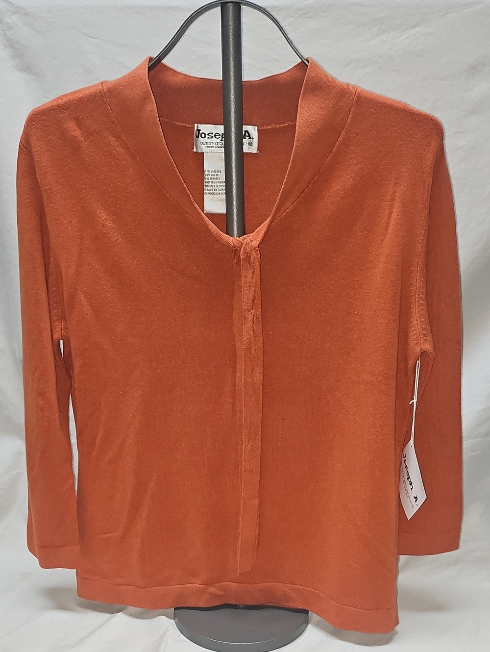 NWT Joseph A. Burnt Orange Qu'est-ce Que C'est Silk Sweater Large